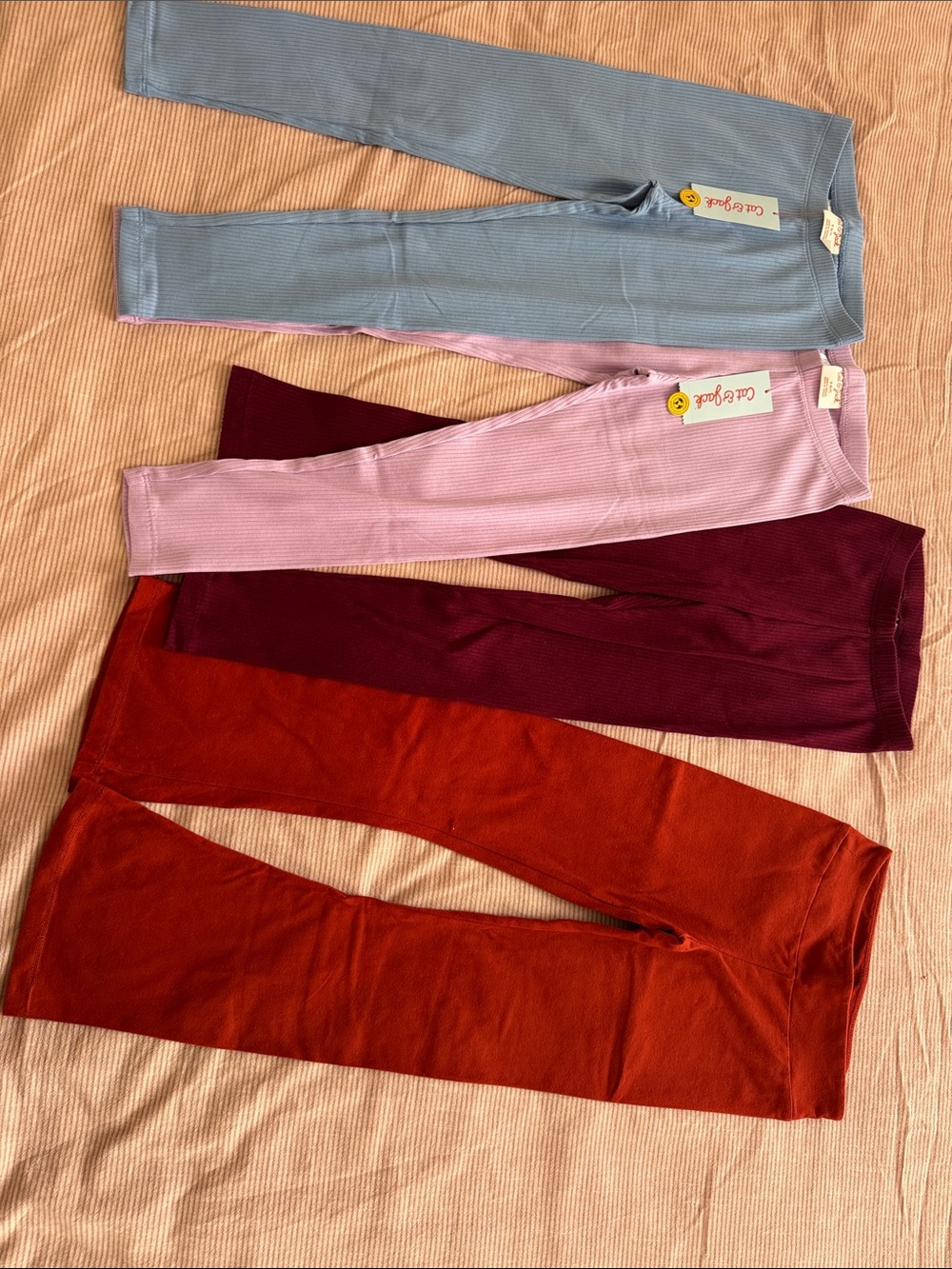 Cat & Jack Ribbed Leggings Pack - Light Blue, Light Pink, Burgundy, Rust